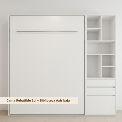Cama Rebatible 2pl + Biblioteca Axis baja (1) Cama Rebatible 2pl + Biblioteca Axis baja (1)