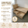 Cama box 1 plaza y media placa