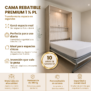 Cama rebatible 1 plaza y media premium placa