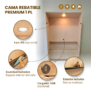 Cama rebatible 2 plaza premium características placa