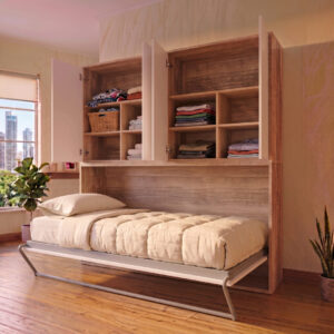 Cama Rebatible 1 Plaza con Placard 4 Puertas Clásico