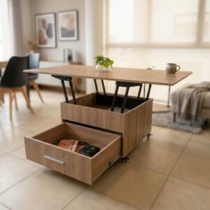 Mesa Ratona Elevable Extensible Con Cajón y Ruedas Uma